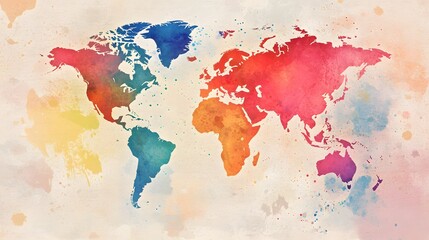 Naklejka premium Detailed Illustrated World Map with Textured Background for Design Projects