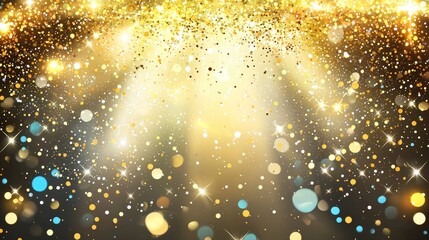 Golden glitter spotlight, celebration background