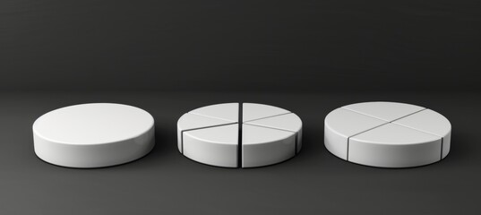 Futuristic 3d data visualization with detailed charts and professional infographic design on black