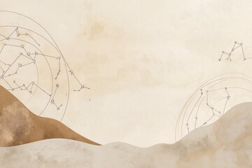 Minimalist constellation line art over textured earthy landscape © Iris’s Dreamscapes