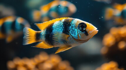 Obraz premium Vibrant fish in a tank