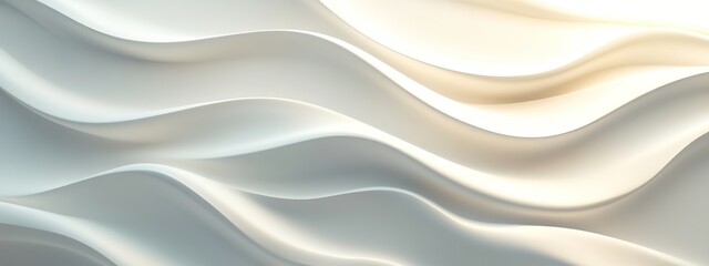 Obraz premium Smooth waves of white satin silk fabric create a luxurious and elegant textile design