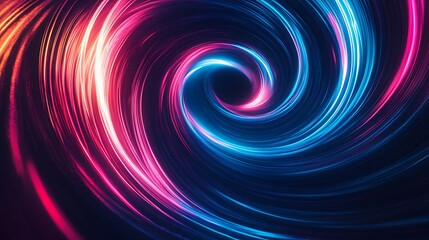 Abstract Swirl of Vibrant Light Trails in a Mesmerizing Vortex Pattern for Modern Design Applications.