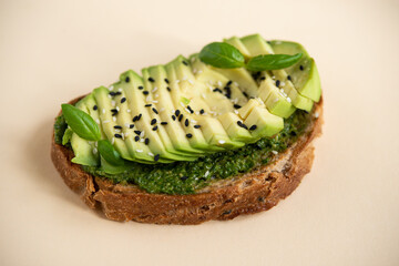 Bruschetta with avocado and herbs