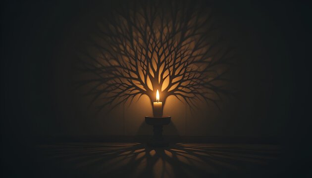 4️⃣ "Candlelight Shadow Art" &ndash; Ek dark room me sirf candle ka light ho aur uski shadow kisi artistic shape me ho (jaise ek tree, heart, ya koi abstract pattern).
