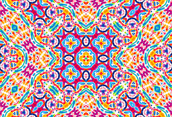 Bright colorful shapes on white background, abstract multicolor pattern