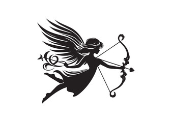 Cupid Bow Girl silhouette vector