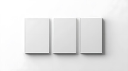 Minimalist blank white book mockup template for design presentation.