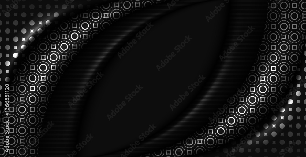 Wall mural modern elegant graphic design abstract dark gray geometric lines pattern on black background