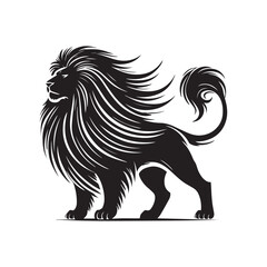 Standby Lion Animal  Vector Illustration Silhouette