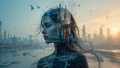 2️⃣ "Double Exposure Portrait" – Ek model ka portrait jisme second exposure nature ya cityscape ka ho. (Photoshop me create karna hoga)
