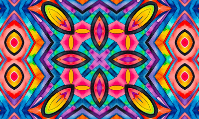 Abstract bright multicolor background, colorful watercolor pattern