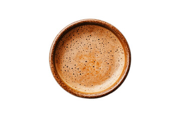 Espresso top-down view, coffee with crema, cut out transparent