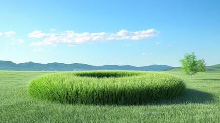 Obraz premium Circular Meadow in a Vast Field