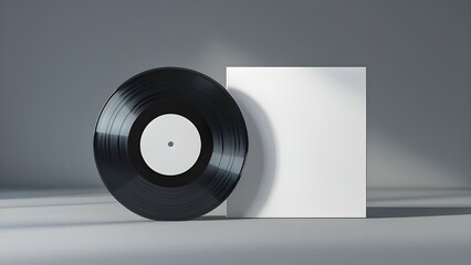 Vinyl record mockup blank album cover template