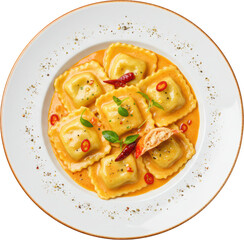 Delicious Lobster Ravioli in Creamy Sauce Gourmet Italian Pasta Dish