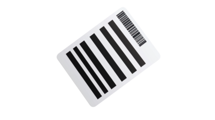 bar code label on transparent background