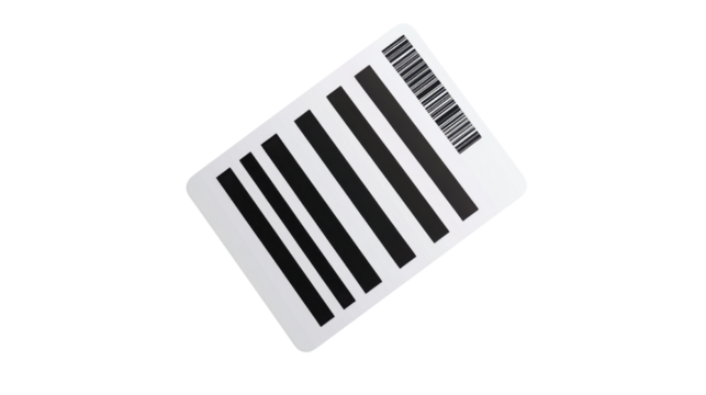 bar code label on transparent background