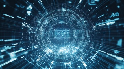 Obraz premium An AI powered system enhancing cybersecurity by analyzing threat data, AI-assisted threat detection, and real-time security monitoring for more robust digital protection