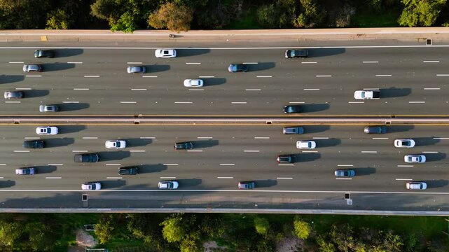 Busy Highway Traffic in California