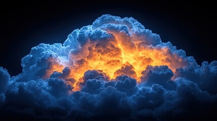 Glowing Storm Cloud Night Sky Energy Power
