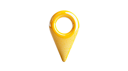 Map pointer yellow marker navigation sign icon, cut out transparent