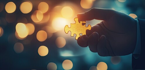 The image depicts a businessman forming a hand gesture that signifies partnership, illustrating teamwork and cooperation