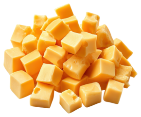 PNG Small diced Gouda cheese food stack ingredient.
