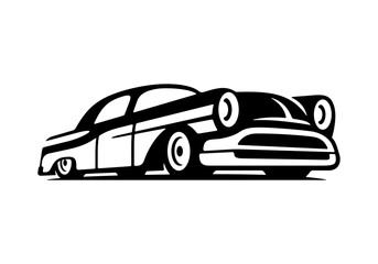 Car 50 year logo silhouette icon vector illustration