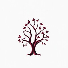 Fototapeta premium Stylized Crimson Tree of Life Illustration
