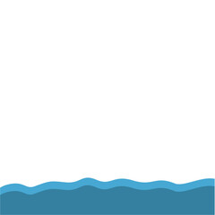 Obraz premium Blue Wave Bottom Border