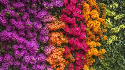 Obraz premium Rainbow Flower Wall