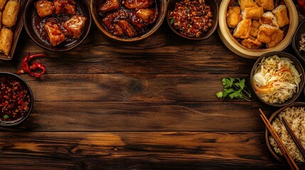 Assortment of Chinese Cuisine Dishes