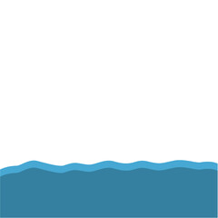 Fototapeta premium Blue Wave Bottom Border
