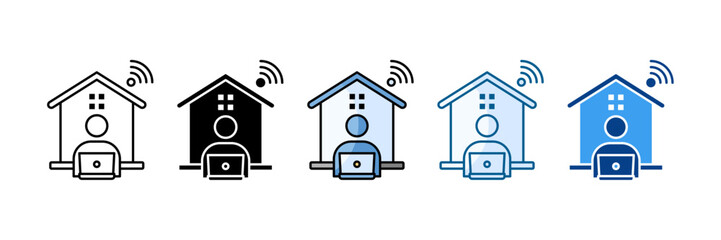 Remote Work Solutions Icon Set Multiple Style Collection