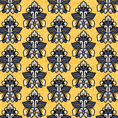 Seamless hand drawn crispy flower pattern.  Watercolor floral pattern for fabric, apparel, wallpaper. Unique floral and ethnic design. Modern crispy flower wallpaper tile. Carpet pattern background.