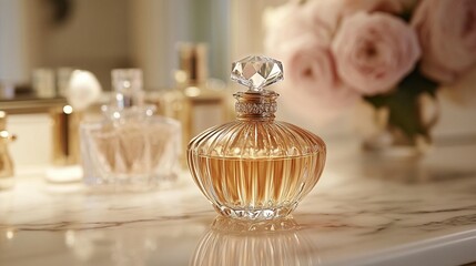 Elegant Perfume Bottle, Crystal Top