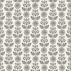 Seamless hand drawn crispy flower pattern.  Watercolor floral pattern for fabric, apparel, wallpaper. Unique floral and ethnic design. Modern crispy flower wallpaper tile. Carpet pattern background.