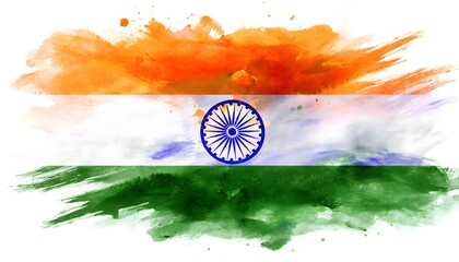 India flag, isolated on a white background with copy space for text