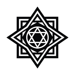 Abstract Star of David with Celtic Knot Design