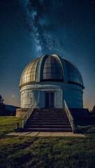 Fototapeta premium Astronomical observatory sketch under the night sky