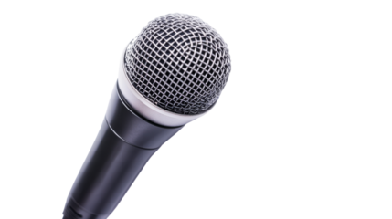 Microphone with a sleek design on a transparent background