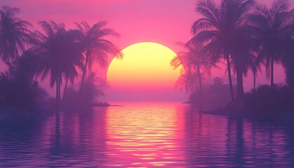 Obraz premium Tropical Sunset Paradise.