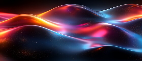 Colorful abstract waves with glowing lights high resolution photo