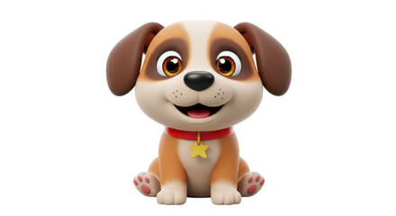 Fototapeta premium Cartoon dog portrait illustration