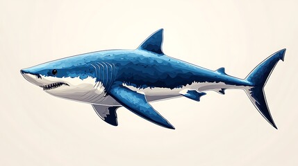 Fototapeta premium Colorful shark logo concept in motion high resolution photo