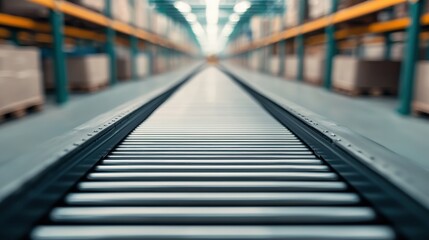 Conveyor belt chaos warehouse logistics in action high-quality gigapixel view industrial environment