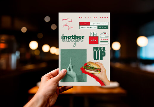 Menu Card Mockup in Hand