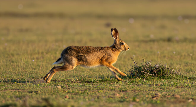 Graceful springhare traversing a grassy landscape with remarkable speed and agility
