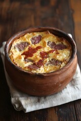 Delicious Creamy Baked Meat Casserole in Clay Pot